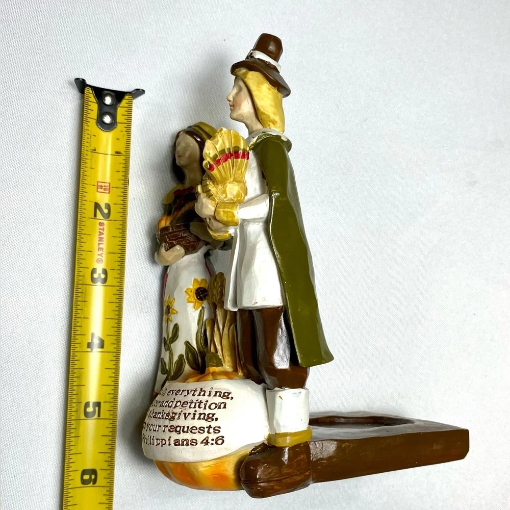 Faith at Home Harvest Pilgrim Couple Resin Decorative Tabletop Figurine